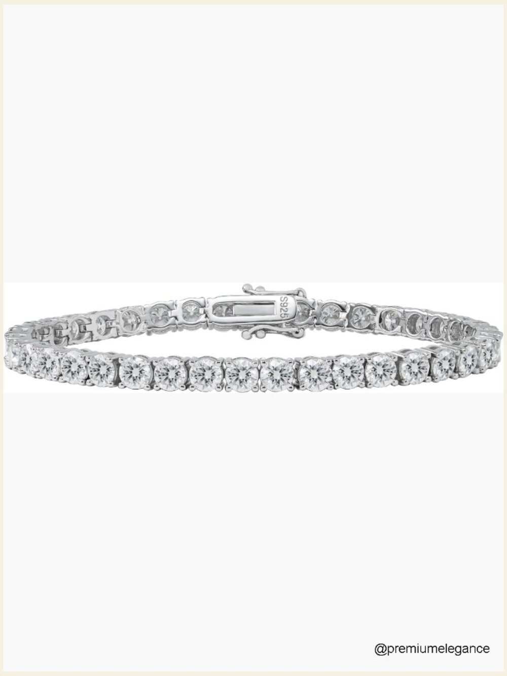 Moissanite Tennis Bracelet 925 Sterling Silver 18K White Gold Plated D Color